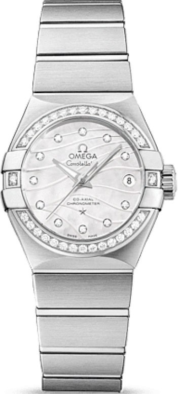 Omega,Constellation 27mm,27mm,Stainless Steel,White,Automatic,Date,Zodiac Indications,Co-Axial Escapement,123,123.15.27.20.55.002