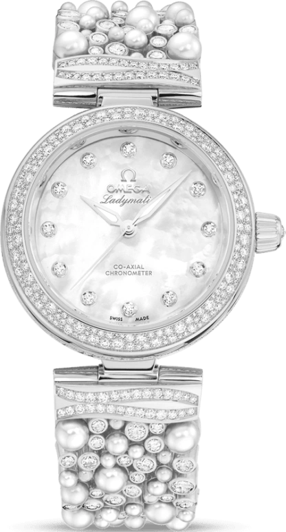 Omega,LadyMatic 34mm,34mm,White Gold,White,Automatic,Day,Co-Axial Escapement,425,425.65.34.20.55.013