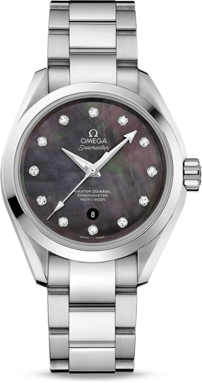 Omega,Aqua Terra 34mm,34mm,Stainless Steel,Grey,Automatic,Date,Zodiac Indications,Co-Axial Escapement,231,231.10.34.20.57.001