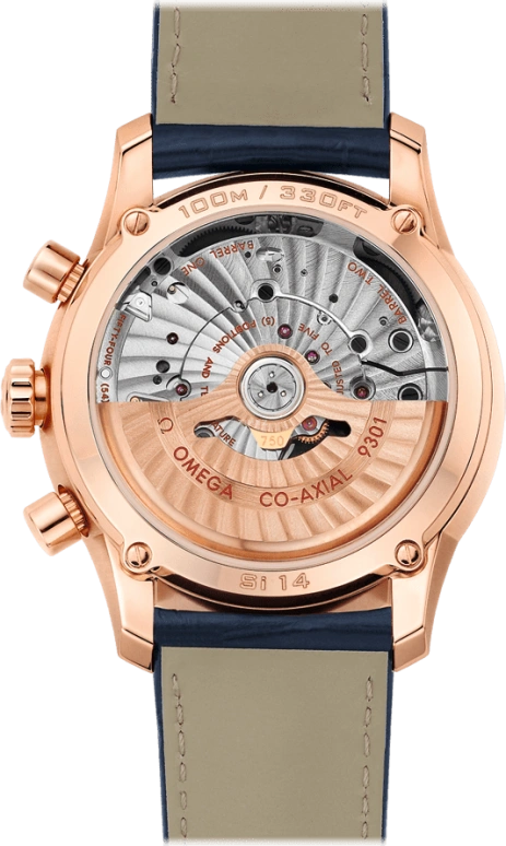 Omega,De Ville 42mm,42mm,Red Gold,Blue,Automatic,Chronograph,Date,Co-Axial Escapement,Column Wheel,60hours,In-house Caliber,431,431.53.42.51.03.001