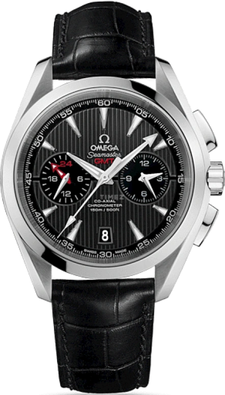 Omega,Aqua Terra 43mm,43mm,Stainless Steel,Black,Automatic,Chronograph,Date,Co-Axial Escapement,Column Wheel,60hours,In-house Caliber,231,231.13.43.52.06.001