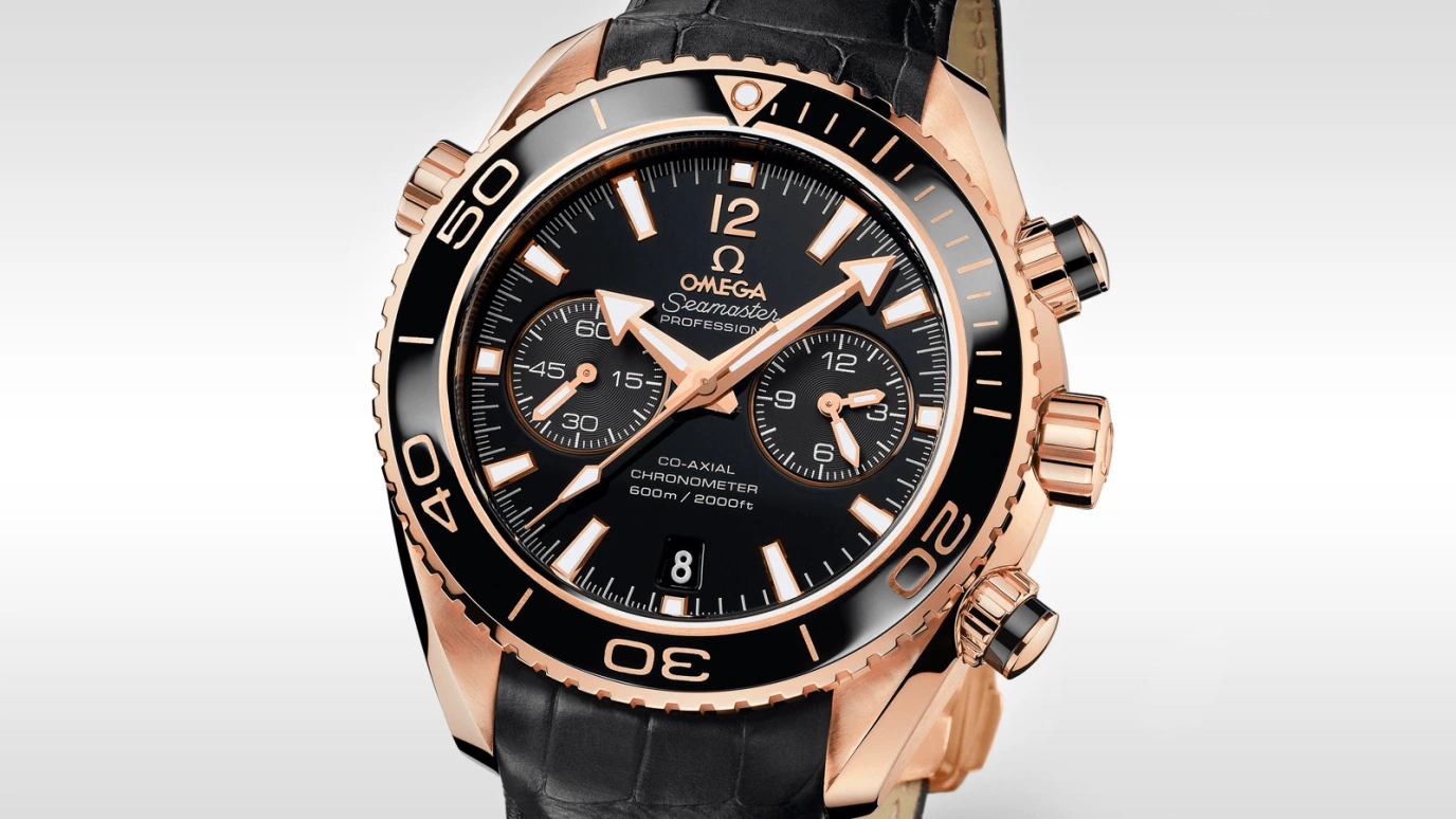 Omega,Seamaster Planet Ocean 45.50mm,45.50mm,Red Gold,Black,Automatic,Chronograph,Date,Co-Axial Escapement,Column Wheel,60hours,In-house Caliber,232,232.63.46.51.01.001