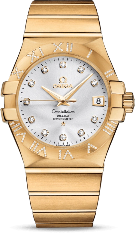 Omega,Constellation 35mm,35mm,Yellow Gold,Silver,Automatic,Date,Co-Axial Escapement,123,123.55.35.20.52.004