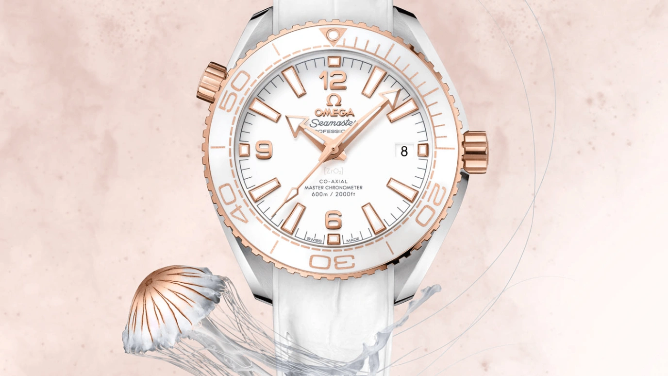 Omega,Seamaster Planet Ocean 39.50mm,39.50mm,Sedna Gold,Stainless Steel,White,Automatic,Date,Co-Axial Escapement,215,215.23.40.20.04.001