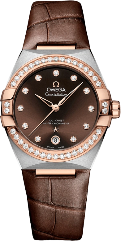 Omega,Constellation 36mm,36mm,Sedna Gold,Stainless Steel,Brown,Automatic,Date,Co-Axial Escapement,131,131.28.36.20.63.001