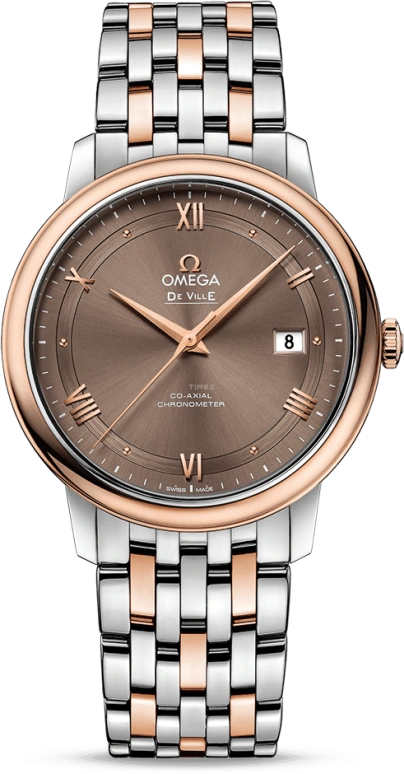 Omega,De Ville 39.50mm,39.50mm,Red Gold,Stainless Steel,Silver,Automatic,Date,Co-Axial Escapement,424,424.20.40.20.13.001