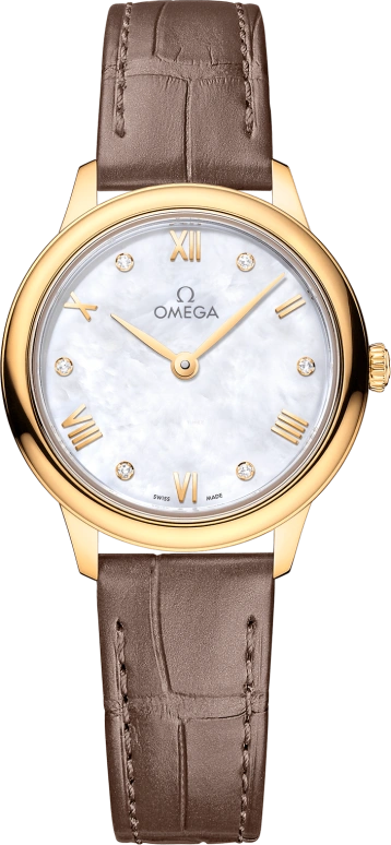 Omega,De Ville 27.50mm,27.50mm,Yellow Gold,White,Quartz,In-house Caliber,Sapphire,434,434.53.28.60.55.002