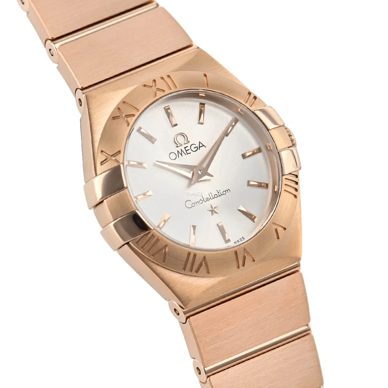 Omega,Constellation 24mm,24mm,Red Gold,Silver,Quartz,30000hours,In-house Caliber,123,123.50.24.60.02.001