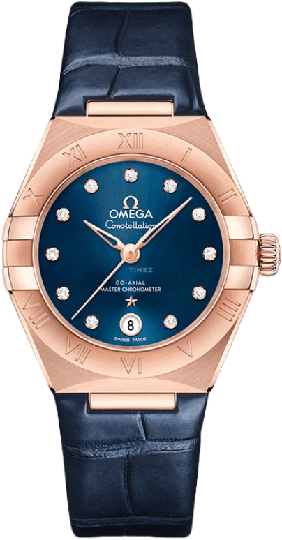 Omega,Constellation 29mm,29mm,Sedna Gold,Blue,Automatic,Date,Co-Axial Escapement,131,131.53.29.20.53.002