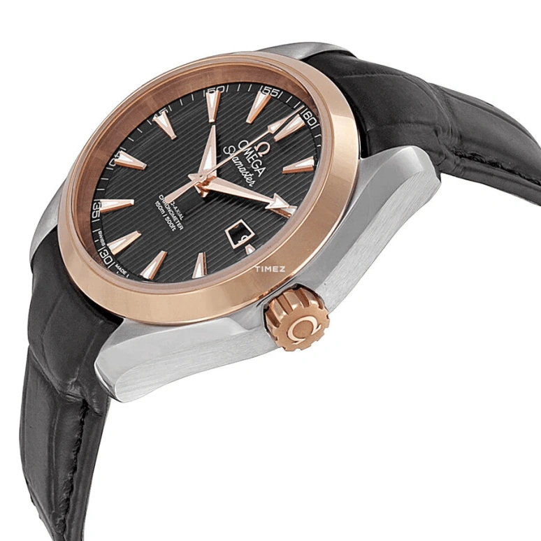 Omega,Aqua Terra 34mm,34mm,Red Gold,Stainless Steel,Black,Automatic,Day,50hours,231,231.23.34.20.01.002