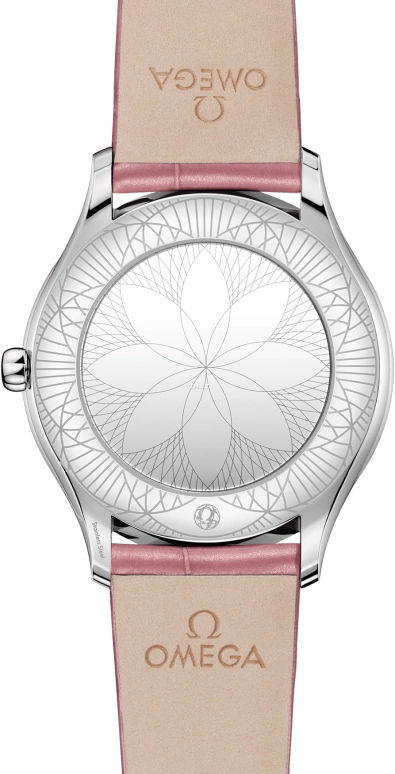 Omega,De Ville 36mm,36mm,Stainless Steel,Pink Red,Quartz,In-house Caliber,Sapphire,Glass,428,428.18.36.60.10.001