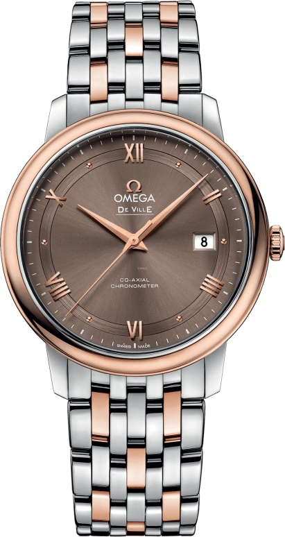 Omega,De Ville 39.50mm,39.50mm,Red Gold,Stainless Steel,Silver,Automatic,Date,Co-Axial Escapement,424,424.20.40.20.13.001