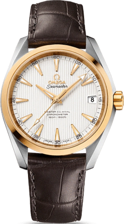 Omega,Aqua Terra 38.50mm,38.50mm,Yellow Gold,Stainless Steel,Silver,Automatic,Date,Co-Axial Escapement,231,231.23.39.21.02.002