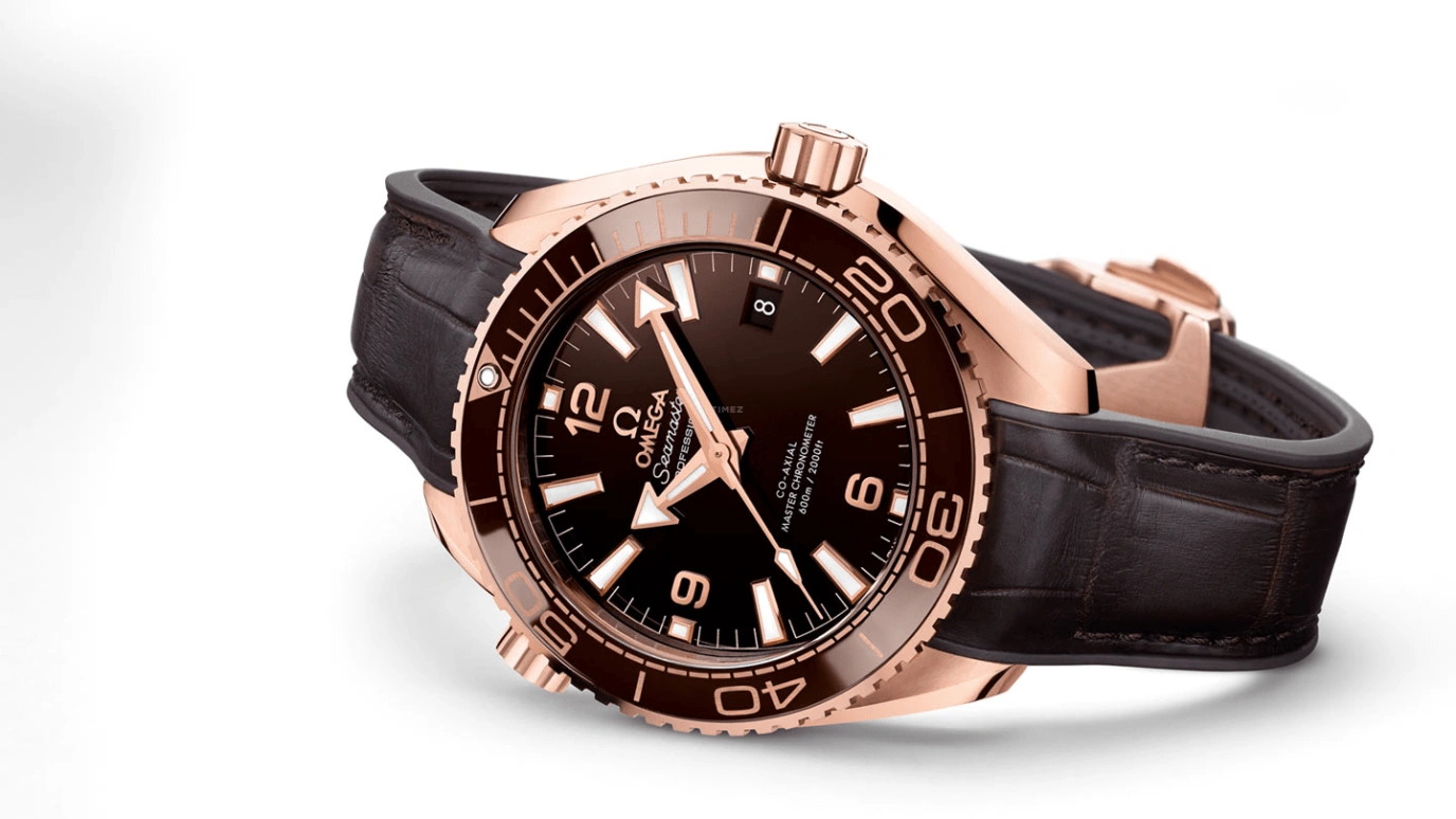Omega,Seamaster Planet Ocean 39.50mm,39.50mm,Sedna Gold,Brown,Automatic,Date,Co-Axial Escapement,215,215.63.40.20.13.001