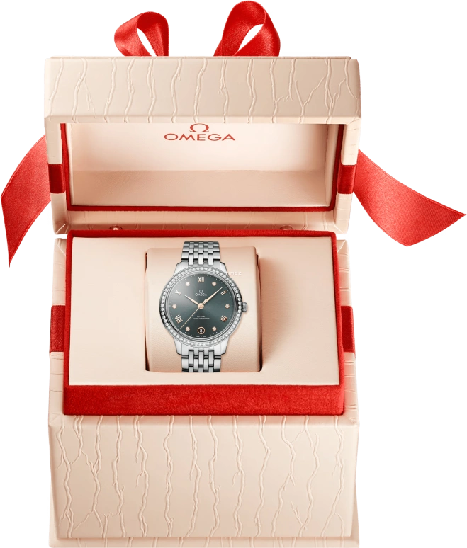Omega,De Ville 34mm,34mm,Stainless Steel,Green,Automatic,Day,Anti-magnetic,434,434.15.34.20.60.001