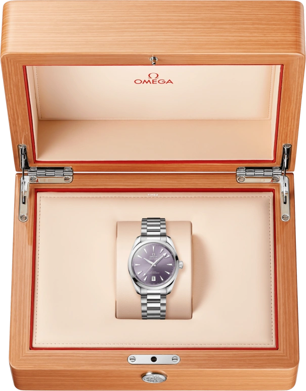 Omega,Seamaster 38mm,38mm,Stainless Steel,Purple,Automatic,Day,Anti-magnetic,220,220.10.38.20.10.004