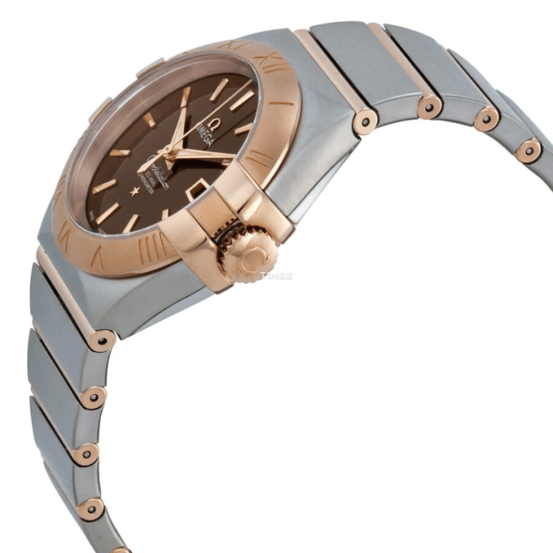 Omega,Constellation 31mm,31mm,Red Gold,Stainless Steel,Brown,Automatic,Day,50hours,123,123.20.31.20.13.001
