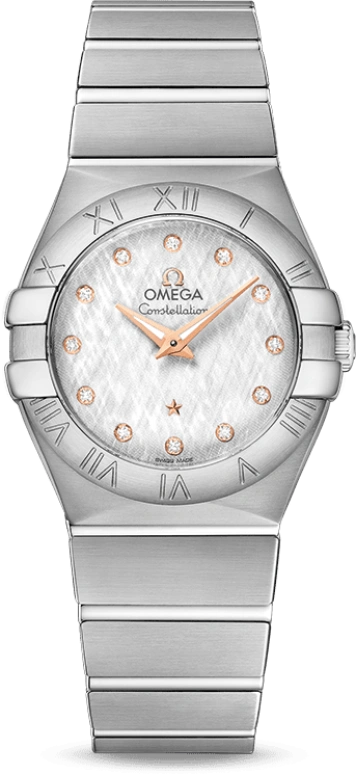 Omega,Constellation 27mm,27mm,Stainless Steel,Silver,White,Quartz,30000hours,In-house Caliber,123,123.10.27.60.52.001