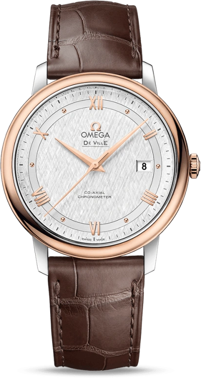 Omega,De Ville 39.50mm,39.50mm,Red Gold,Stainless Steel,Silver,Automatic,Date,Co-Axial Escapement,424,424.23.40.20.02.002