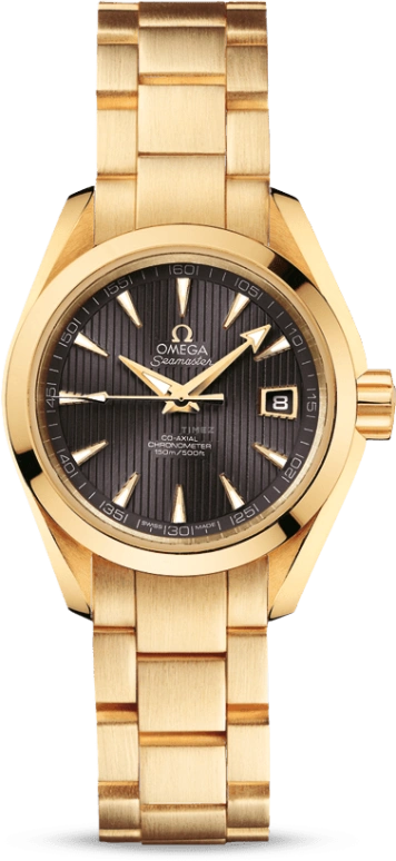 Omega,Aqua Terra 30mm,30mm,Yellow Gold,Grey,Automatic,Day,50hours,231,231.50.30.20.06.002