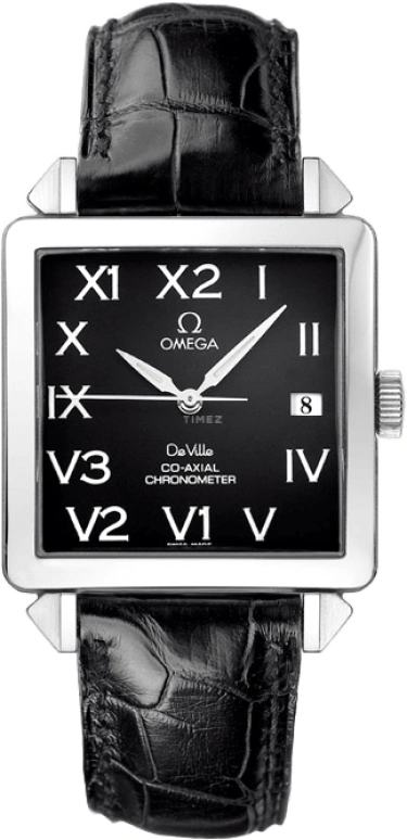 Omega,De Ville 33.40mm,33.40mm,Stainless Steel,Black,Automatic,Date,Co-Axial Escapement,7801,7801.50.31