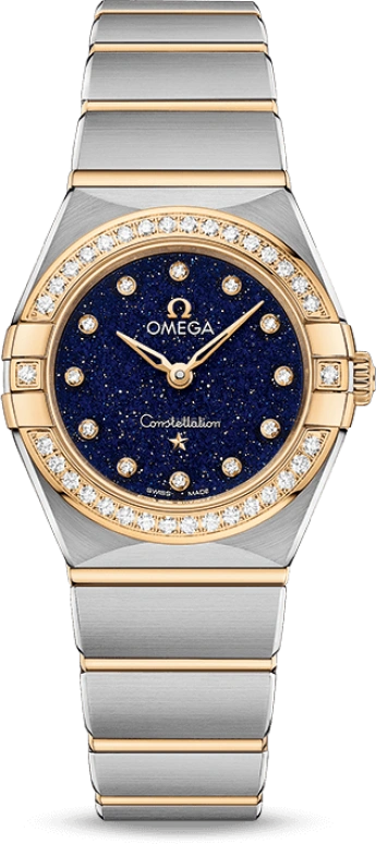Omega,Constellation 25mm,25mm,Yellow Gold,Stainless Steel,Blue,Quartz,In-house Caliber,Sapphire,131,131.25.25.60.53.001