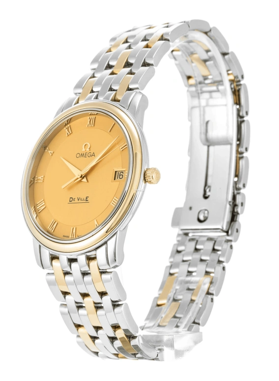 Omega,De Ville 34.40mm,34.40mm,Yellow Gold,Stainless Steel,Champagne,Quartz,Day,30000hours,4310,4310.12.00