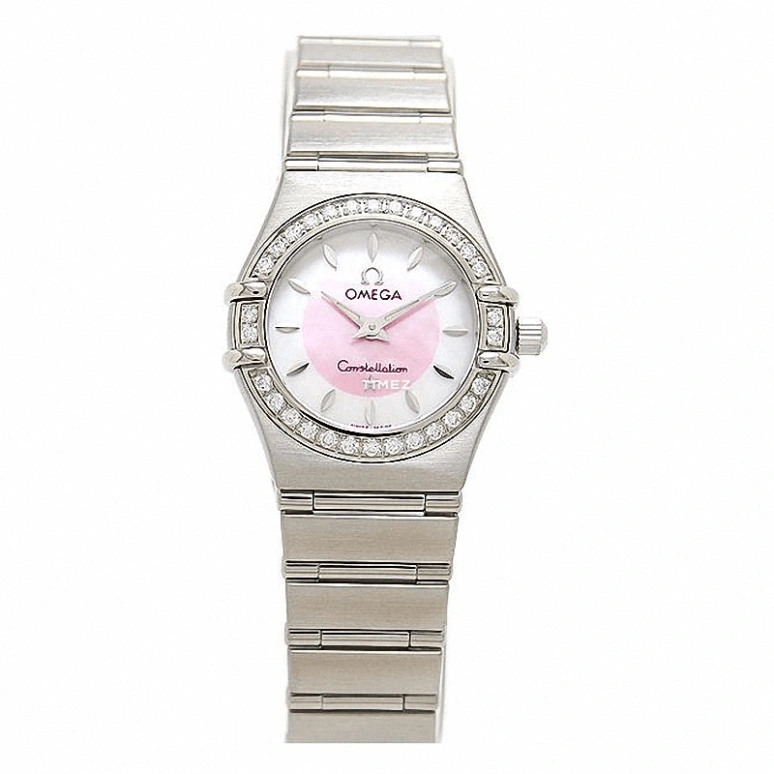 Omega,Constellation 23mm,23mm,Stainless Steel,Pink Red,White,Quartz,30000hours,In-house Caliber,1466,1466.85