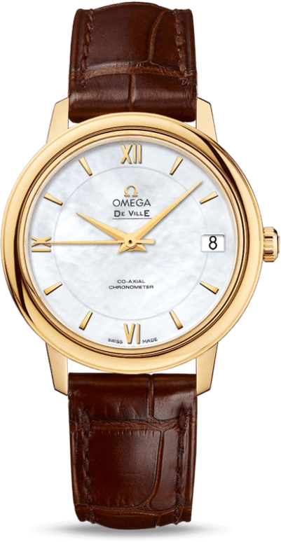 Omega,De Ville 32.70mm,32.70mm,Yellow Gold,White,Automatic,Date,Co-Axial Escapement,424,424.53.33.20.05.002