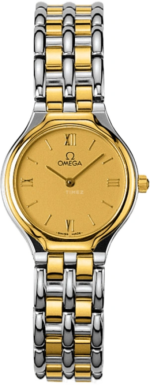 Omega,De Ville 23.50mm,23.50mm,Yellow Gold,Stainless Steel,Champagne,Quartz,Day,30000hours,4260,4260.13.00
