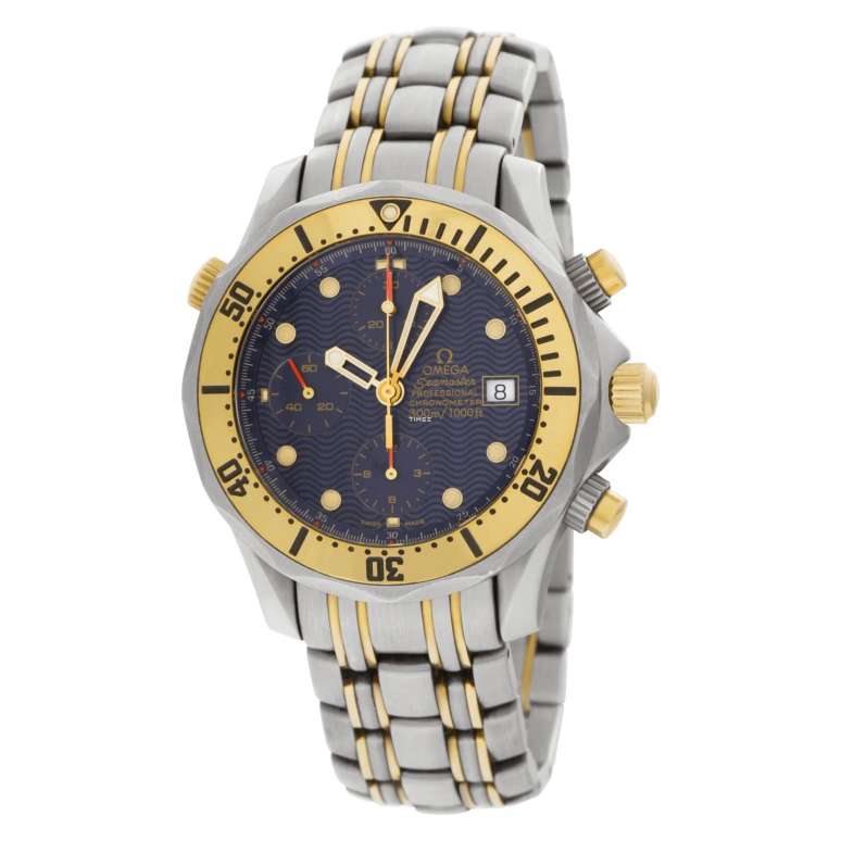 Omega,Seamaster Diver 300M 41.50mm,41.50mm,Yellow Gold,Stainless Steel,Blue,Automatic,Chronograph,Day,2398,2398.80.00