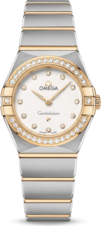 Omega,Constellation 25mm,25mm,Yellow Gold,Stainless Steel,Silver,Quartz,Day,Zodiac Indications,131,131.25.25.60.52.002
