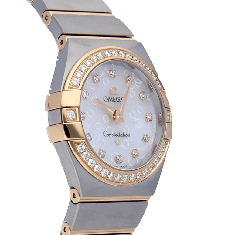 Omega,Constellation 27mm,27mm,Red Gold,Stainless Steel,White,Quartz,30000hours,In-house Caliber,123,123.25.27.60.55.009