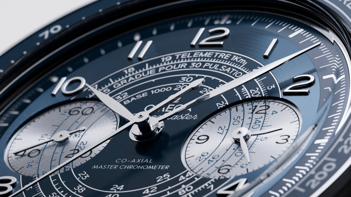 Omega,Speedmaster (Non-Moonwatch) 43mm,43mm,Stainless Steel,Blue,Handwound,Chronograph,Co-Axial Escapement,Column Wheel,329,329.30.43.51.03.001
