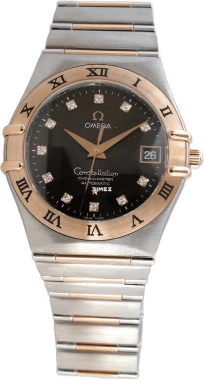 Omega,Constellation 35.50mm,35.50mm,Stainless Steel,Red Gold,Coffee,Brown,Automatic,Day,44hours,1301,1301.60.00
