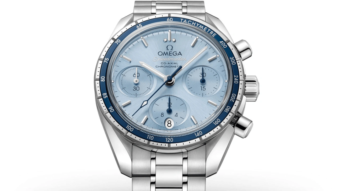 Omega,Speedmaster (Non-Moonwatch) 38mm,38mm,Stainless Steel,Blue,Automatic,Chronograph,Date,Co-Axial Escapement,Column Wheel,52hours,In-house Caliber,324,324.30.38.50.03.001