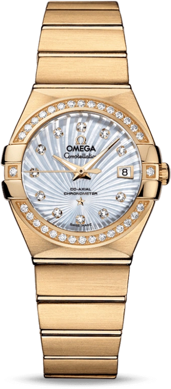 Omega,Constellation 27mm,27mm,Yellow Gold,White,Automatic,Date,Co-Axial Escapement,123,123.55.27.20.55.002