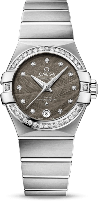 Omega,Constellation 27mm,27mm,Stainless Steel,Grey,Automatic,Date,Zodiac Indications,Co-Axial Escapement,123,123.15.27.20.56.001