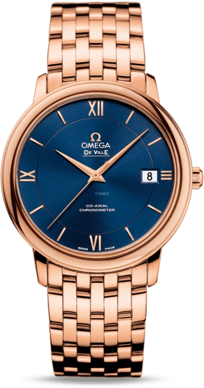 Omega,De Ville 36.80mm,36.80mm,Red Gold,Blue,Automatic,Date,Co-Axial Escapement,424,424.50.37.20.03.002