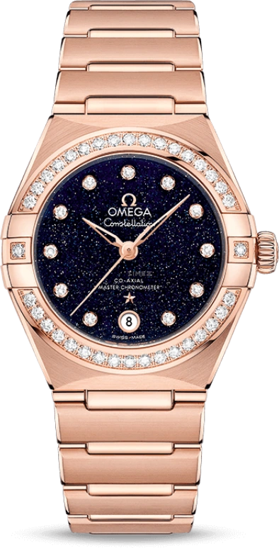 Omega,Constellation 29mm,29mm,Sedna Gold,Blue,Automatic,Date,Co-Axial Escapement,131,131.55.29.20.53.003