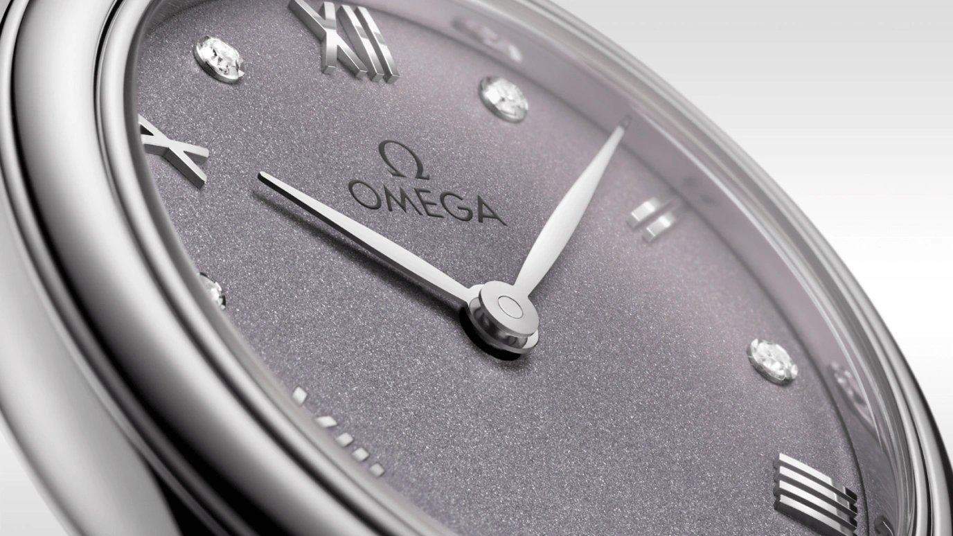 Omega,De Ville 27.50mm,27.50mm,Stainless Steel,Purple,Quartz,In-house Caliber,Sapphire,434,434.13.28.60.53.001
