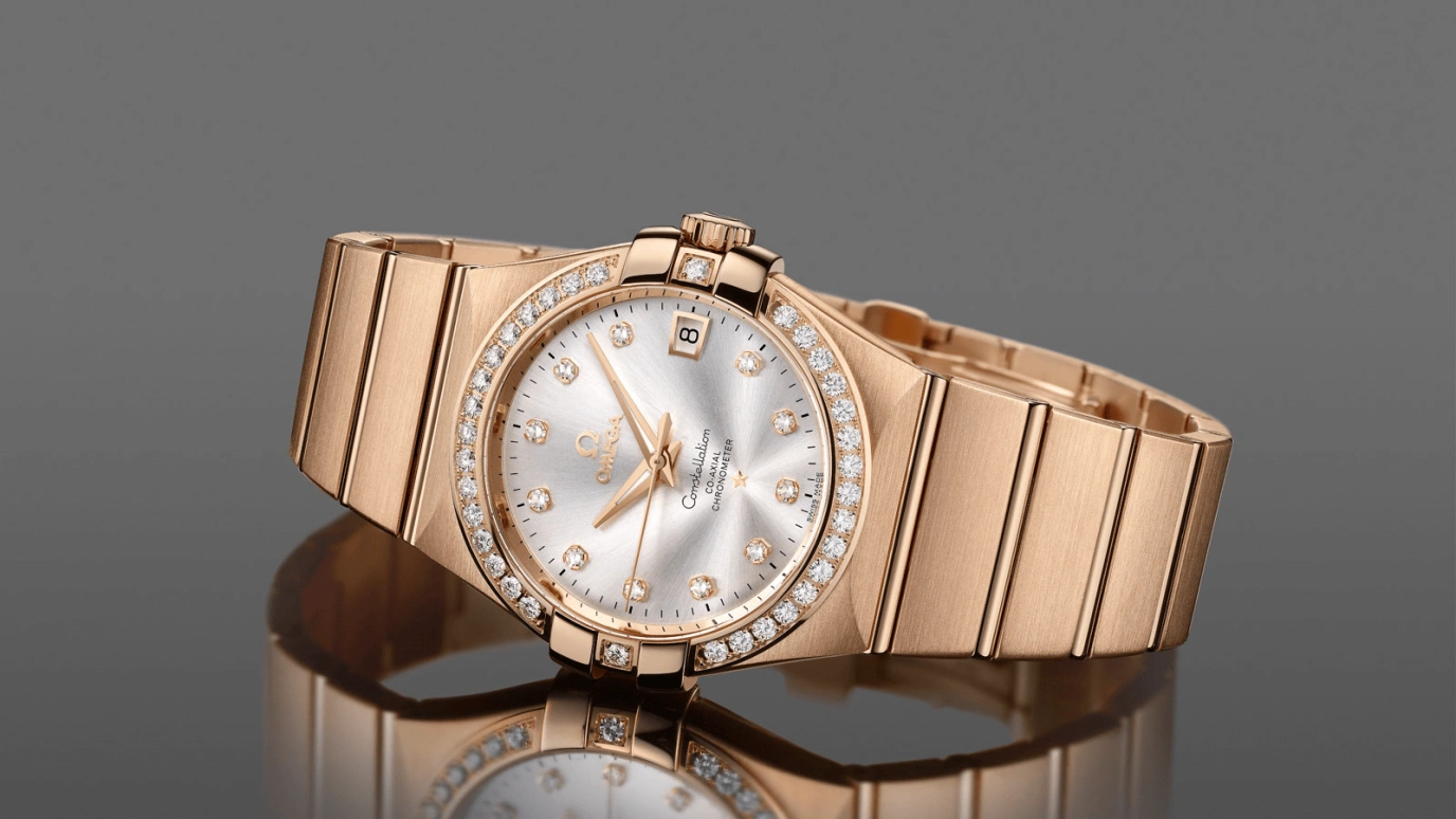 Omega,Constellation 35mm,35mm,Red Gold,Silver,Automatic,Date,Co-Axial Escapement,123,123.55.35.20.52.001