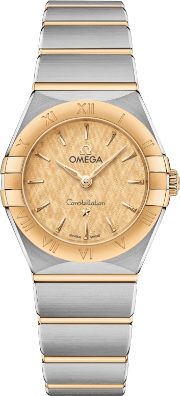 Omega,Constellation 25mm,25mm,Yellow Gold,Stainless Steel,Champagne,Quartz,Day,Zodiac Indications,131,131.20.25.60.08.001