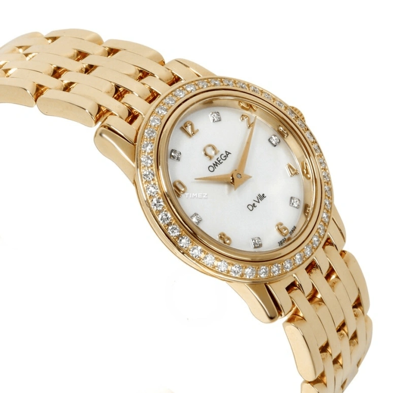 Omega,De Ville 22mm,22mm,Yellow Gold,White,Quartz,30000hours,In-house Caliber,4175,4175.75.00