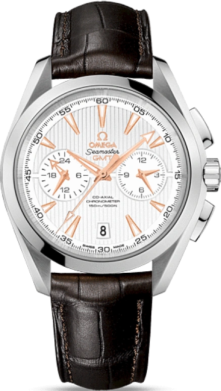 Omega,Aqua Terra 43mm,43mm,Stainless Steel,Silver,Automatic,Chronograph,Date,Co-Axial Escapement,Column Wheel,60hours,In-house Caliber,231,231.13.43.52.02.001