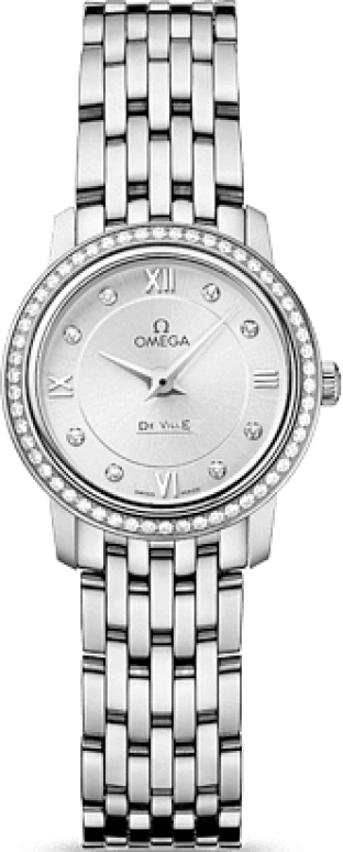 Omega,De Ville 24.40mm,24.40mm,Stainless Steel,Silver,Quartz,30000hours,In-house Caliber,424,424.15.24.60.52.001