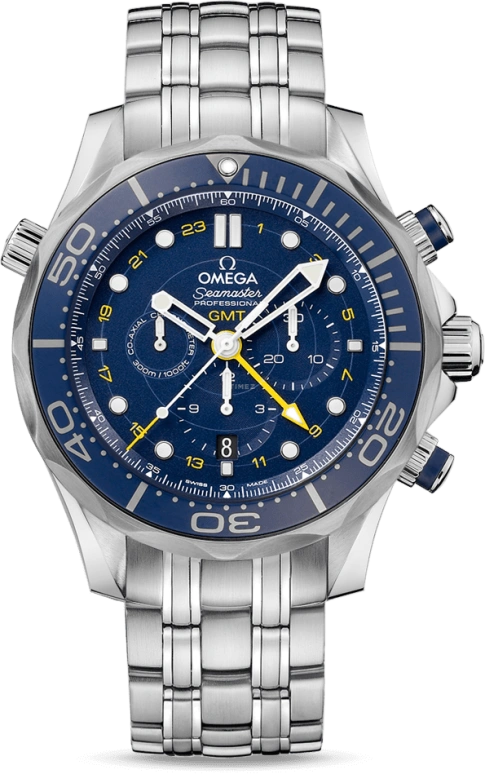 Omega,Seamaster Diver 300M 44mm,44mm,Stainless Steel,Blue,Automatic,Chronograph,Date,Co-Axial Escapement,Column Wheel,55hours,In-house Caliber,212,212.30.44.52.03.001