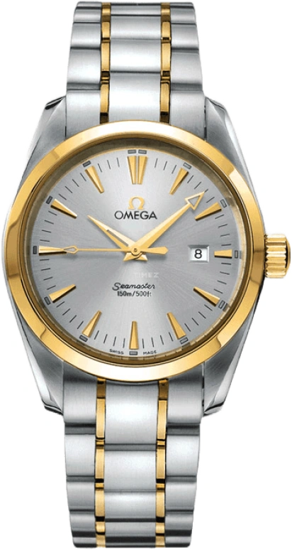 Omega,Aqua Terra 36.20mm,36.20mm,Yellow Gold,Black,Quartz,Date,26280hours,2318,2318.30.00