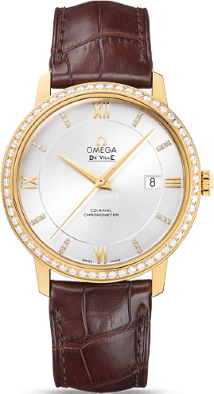 Omega,De Ville 39.50mm,39.50mm,Yellow Gold,Silver,Automatic,Date,Co-Axial Escapement,424,424.58.40.20.52.001