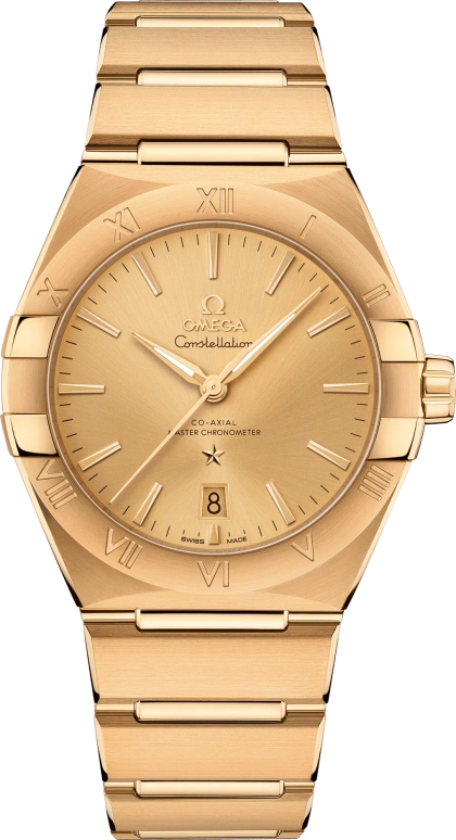 Omega,Constellation 39mm,39mm,Yellow Gold,Champagne,Automatic,Date,Co-Axial Escapement,131,131.50.39.20.08.001